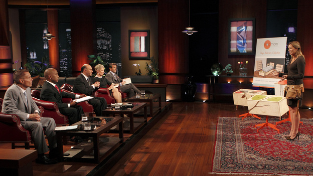 SHARK TANK - "Episode 206" -- For the first time, there will be children seeking a business investment from the Sharks for an idea they came up with while on a family road trip. Also in this episode, a stay-at-home mom who taught herself carpentry and started a furniture business has the Sharks fighting for a piece of it; an entrepreneur brings an innovative secret formula to the Tank; and a personal trainer believes he has the next hot trend in fitness equipment.  In addition, there'll be a follow-up with Grill Charms' owner, Leslie Haywood, to see what making a deal with Robert Herjavec has done for her barbeque accessory, on "Shark Tank," FRIDAY, APRIL 1 (8:00-9:00 p.m., ET) on the ABC Television Network. (ABC/CRAIG SJODIN)KEVIN HARRINGTON, DAYMOND JOHN, KEVIN O'LEARY, BARBARA CORCORAN, ROBERT HERJAVEC, KIERSTEN HATHCOCK (MOD MOM FURNITURE)