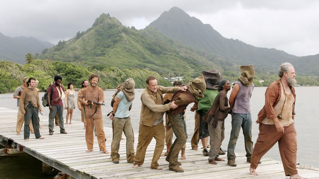 LOST -- "Live Together, Die Alone" - The Others threaten to execute Jack and his party, on the season finale of "Lost," WEDNESDAY, MAY 24 (9:00-11:00 p.m., ET), on the ABC Television Network. (ABC/MARIO PEREZ) HAROLD PERRINEAU, EVANGELINE LILY, MICHAEL VENDRELL, JOSH HOLLOWAY, JORGE GARCIA, APRIL GRACE, MATTHEW FOX, M.C. GAINEY