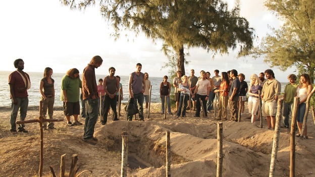 LOST -- "Three Minutes" - A determined Michael convinces Jack and several castaways to help him rescue Walt from "The Others." Meanwhile, Charlie struggles with Eko's decision to discontinue building the church, on "Lost," WEDNESDAY, MAY 17 (9:00-10:01 p.m., ET), on the ABC Television Network. (ABC/MARIO PEREZ)HAROLD PERRINEAU, EVANGELINE LILY, JORGE GARCIA, JOSH HOLLOWAY, NAVEEN ANDREWS, MATTHEW FOX, EMILIE DE RAVIN, DOMINIC MONAGHAN, YUNJIN KIM, DANIEL DAE KIM