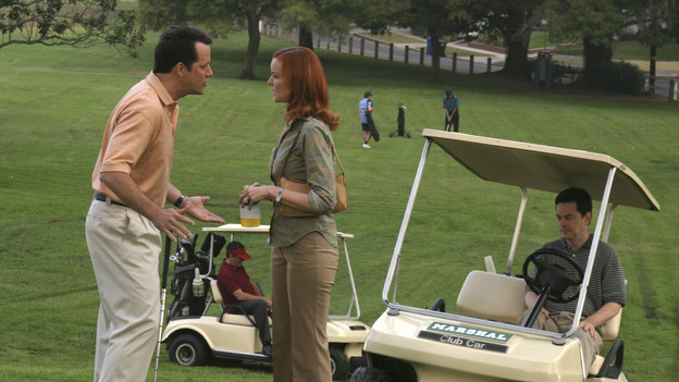 DESPERATE HOUSEWIVES - "Suspicious Minds" -- Looking to give her life a purpose, Gabrielle decides to organize a glamorous Halston fashion show for charity highlighting the ladies of Wisteria Lane. But Susan is less than charitable toward her friend when she discovers Gabrielle's shocking secret. Meanwhile, Lynette uses her business acumen to poach a nanny, and Bree decides to take Andrew's out-of-control behavior into her own hands, on "Desperate Housewives," SUNDAY, XXXXXXXX (9:00-10:00 p.m., ET) on the ABC Television Network. (ABC/SCOTT GARFIELD)STEVEN CULP, MARCIA CROSS