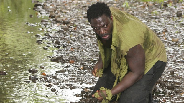 LOST - "The Cost of Living" - A delirious Eko wrestles with demons from his past, while Locke and some of the other castaways head back to The Pearl -- one of the Dharma Initiative's island stations -- hoping to find a computer that they can use to locate Jack, Kate and Sawyer. Meanwhile, Jack doesn't know whom to trust when two of "The Others" seem at odds with one another, on "Lost," WEDNESDAY, NOVEMBER 1 (9:00-10:01 p.m., ET), on the ABC Television Network. (ABC/MARIO PEREZ)ADEWALE AKINNUOYE-AGBAJE 