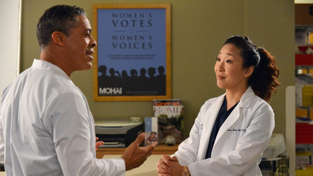 GREY'S ANATOMY - "Idle Hands" - As the hospital continues to make positive changes under the new management, the doctors begin to realize that owning a hospital comes with its own set of problems and responsibilities. Meanwhile, Meredith worries about the wellbeing of her unborn baby, Callie and Arizona try to get the spark back in their relationship, and Alex gives Jo's new boyfriend a run for his money, on "Grey's Anatomy," THURSDAY, MARCH 21 (9:00-10:02 p.m., ET) on the ABC Television Network. (ABC/Eric McCandless)DOMINIC HOFFMAN, SANDRA OH