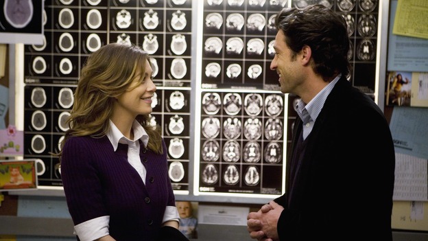 GREY'S ANATOMY - "Elevator Love Letter" - Derek proposes to Meredith, on "Grey's Anatomy," THURSDAY, MARCH 26 (9:00-10:02 p.m., ET) on the ABC Television Network. (ABC/RANDY HOLMES) ELLEN POMPEO, PATRICK DEMPSEY