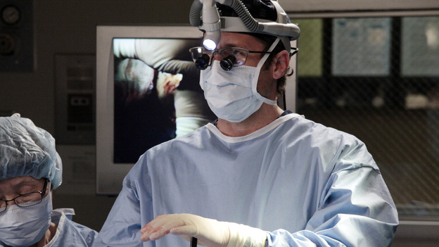 GREY'S ANATOMY - "Let The Bad Times Roll" - The residents agonize over their oral boards, reliving every answer they gave during their exams; Arizona's close childhood friend comes to Seattle Grace for medical help; the doctors work on a patient who is missing one third of his skull; and Julia asks Mark to start a family with her. Meanwhile Catherine tells Richard that one of his residents has failed, on "Grey's Anatomy," THURSDAY, MAY 3 (9:00-10:01 p.m., ET) on the ABC Television Network. (ABC/RICHARD CARTWRIGHT)PATRICK DEMPSEY