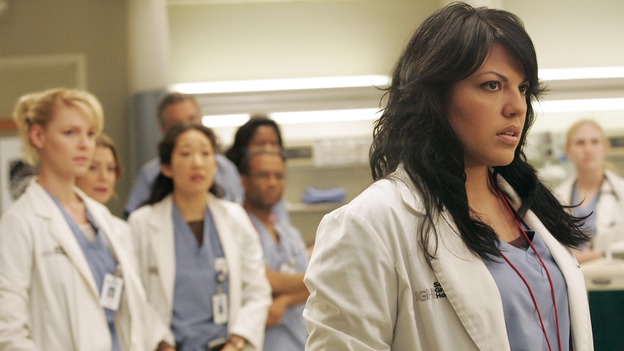 GREY'S ANATOMY - "Walk on Water" - Beginning February 8, Grey's Anatomy enters a three-episode story arc that will challenge the interns of Seattle Grace -- and "Grey's" fans as well -- like never before. "Walk on Water" airs THURSDAY, FEBRUARY 8 (9:00-10:00 p.m., ET) on the ABC Television Network. Elizabeth Reaser (Independent Spirit Award winner for "Sweet Land") guest stars as a patient over multiple episodes. (ABC/VIVIAN ZINK)KATHERINE HEIGL, ELLEN POMPEO, SANDRA OH, SARA RAMIREZ