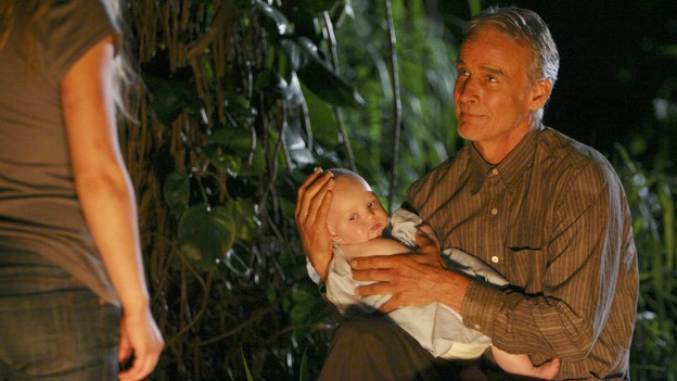Family MattersIn a flash forward to Oceanic Six world, we learn that Jack and Kate are a couple and caring for Claire's son, Aaron. Jack keeps seeing his dead dad, Christian, and Hurley, who has been locked up in a mental institution, is still getting visits from a still dead Charlie. Charlie wants Hurley to tell Jack something. The message: "You shouldn't be raising him." When Jack and Kate get into a fight, she tells him that he can't be around her son. Jack then says that she's not even related to him. Back on the island, Aaron's mom, Claire, is missing after heading into the jungle with a man she called dad. Again, it's Jack's dead dad, Christian, who never told him about his half-sister, Claire.