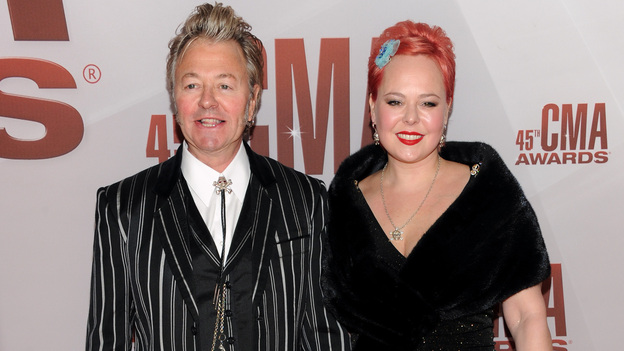 THE 45th ANNUAL CMA AWARDS - RED CARPET ARRIVALS - "The 45th Annual CMA Awards" will broadcast live on ABC from the Bridgestone Arena in Nashville on WEDNESDAY, NOVEMBER 9 (8:00-11:00 p.m., ET). (ABC/JASON KEMPIN)BRIAN SETZER, JULIE REITEN