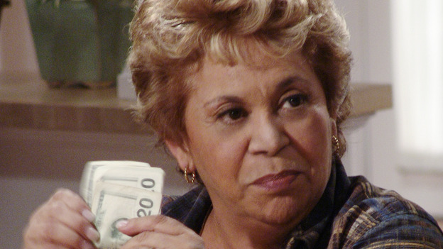 DESPERATE HOUSEWIVES - "Running to Stand Still" -- Lynette locks horns with an officious mom (guest star Sharon Lawrence) at the twins&Otilde; school who is trying to produce a &Ograve;politically correct&Oacute; play about Little Red Riding Hood. Meanwhile, Susan continues to investigate the mystery of Zach&Otilde;s sudden disappearance, Mama Solis (guest star Lupe Ontiveros) comes closer to discovering Gabrielle&Otilde;s dirty little secret, and Bree comes undone when Rex suggests they hire a sex surrogate, on &Ograve;Desperate Housewives,&Oacute; SUNDAY, NOVEMBER 7 (9:00-10:00 p.m., ET) on the ABC Television Network. (ABC/DANNY FELD)  LUPE ONTIVEROS