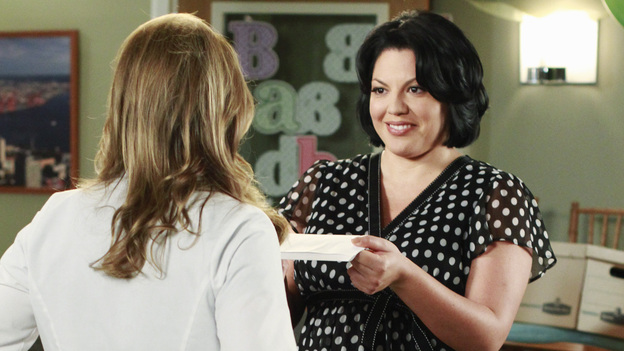 GREY'S ANATOMY - "This Is How We Do It" - Richard is desperate for Derek and Meredith to accept Adele into their Alzheimer's trial, but will Adele stand in her own way? Meanwhile Mark and Arizona have conflicting ideas of the kind of baby shower Callie wants, Teddy is freaked out when Henry has another health complication -- leaving them both a little exposed -- and the competitiveness amongst the residents for the Chief Resident position is amplified when Richard receives the green light for his diabetes clinical trial, on "Grey's Anatomy," THURSDAY, MARCH 24 (9:00-10:01 p.m., ET) on the ABC Television Network. (ABC/RON TOM)JESSICA CAPSHAW, SARA RAMIREZ