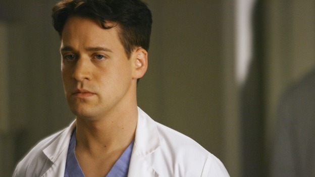 GREY'S ANATOMY - "Haunt You Every Day" - It's Halloween, and the day is full of surprises for the doctors of Seattle Grace - Alex receives an unexpected and welcome visit from his former patient, Ava/Rebecca, Meredith is convinced that her mother's ashes are haunting her, Cristina is snubbed by a surgeon she admires, and Callie announces George and Izzie's affair to their fellow doctors, on "Grey's Anatomy," THURSDAY, OCTOBER 25 (9:00-10:02 p.m., ET) on the ABC Television Network. (ABC/SCOTT GARFIELD)T.R. KNIGHT