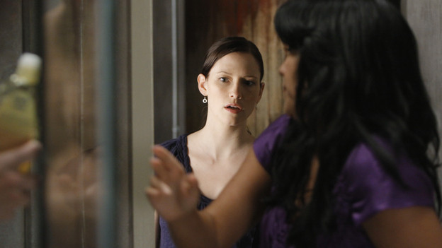 GREY'S ANATOMY - "Goodbye" - "Grey's Anatomy" returns for its sixth season with a two-hour event on THURSDAY, SEPTEMBER 24 (9:00-11:00 p.m., ET) on the ABC Television Network. In the first hour, entitled "Good Mourning" (9:00-10:00 p.m.), the hospital staff is left to deal with the aftermath of George's passing. Hitting the staff hard, they all find unique ways to get through the various stages of grief. George's mom returns, faced with the difficult task of deciding what to do with his organs. In the second episode, entitled "Goodbye" (10:00-11:00 p.m.), time has passed... Everyone is struggling after losing one of their own and are turning to any distraction they can find. Meredith and Derek seem to be consummating their marriage anywhere and everywhere, while Cristina and Owen have been instructed to abstain from sex by Dr. Wyatt. (ABC/MICHAEL DESMOND)CHYLER LEIGH, SARA RAMIREZ