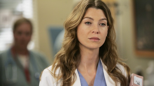 GREY'S ANATOMY - "Name of the Game" - George begins to overstay his welcome at Burke's apartment; Meredith learns a secret about her father; Bailey worries her colleagues will not treat her the same now that she's a mother; and Alex gets a lesson in bedside manners, on "Grey's Anatomy," SUNDAY, APRIL 2 (10:00-11:00 p.m., ET) on the ABC Television Network. (ABC/PETER "HOPPER" STONE)ELLEN POMPEO
