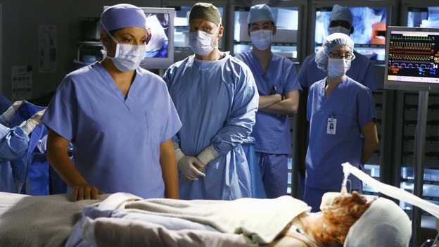 GREY'S ANATOMY - "Now or Never" - Drs. Callie Torres and Owen Hunt watch over the severely injured "John Doe" on "Grey's Anatomy," THURSDAY, MAY 14 (9:00-11:00 p.m., ET) on the ABC Television Network. SARA RAMIREZ, KEVIN MCKIDD, T.R. KNIGHT