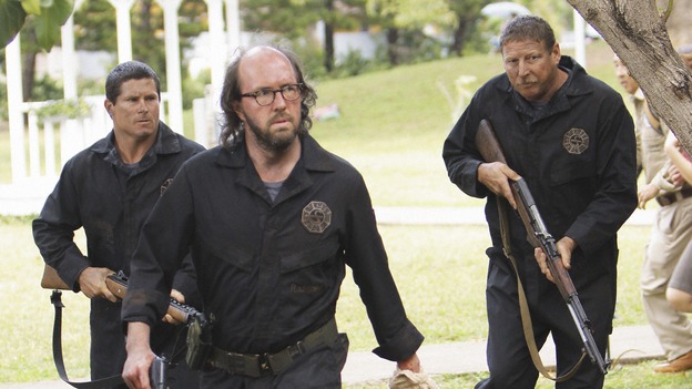 LOST - "The Variable" - On the 100th episode milestone for the series, the time of reckoning has begun when Daniel Faraday comes clean regarding what he knows about the island, on "Lost," WEDNESDAY, APRIL 29 (9:00-10:02 p.m., ET) on the ABC Television Network. (ABC/MARIO PEREZ)DAVID WESSEL, ERIC LANGE, JOSEPH GOLONKA
