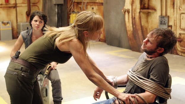 LOST - "Through the Looking Glass" - Greta watches fellow Other Bonnie interrogate Charlie inside the Looking Glass on the season finale of "Lost," WEDNESDAY, MAY 23 (9:00-11:00 p.m., ET), on the ABC Television Network. (ABC/MARIO PEREZ) LANA PARRILLA, TRACY MIDDENDORF, DOMINIC MONAGHAN