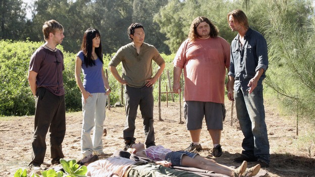 LOST - "Expos" - Hurley begins to suspect that Sawyer may be involved in an island mystery surrounding two fellow survivors, and Sun learns the truth about her past kidnapping attempt by "The Others," on "Lost," WEDNESDAY, MARCH 28 (10:00-11:00 p.m., ET), on the ABC Television Network. (ABC/MARIO PEREZ)DOMINIC MONAGHAN, YUNJIN KIM, DANIEL DAE KIM, JORGE GARCIA, JOSH HOLLOWAY