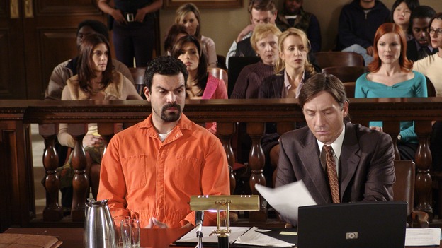 DESPERATE HOUSEWIVES - - (ABC/DANNY FELD) (BACKGROUND) TERI HATCHER, EVA LONGORIA, FELICITY HUFFMAN, MARCIA CROSS (FOREFRONT) RICARDO ANTONIO CHAVIRA, SHAWN DOYLE