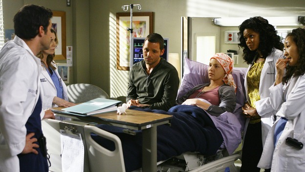GREY'S ANATOMY - "Here's to Future Days" - Dr. Derek Shepherd lays out his plan for removing the cancer that is in Izzie's brain, on "Grey's Anatomy," THURSDAY, MAY 14 (9:00-11:00 p.m., ET) on the ABC Television Network. PATRICK DEMPSEY, ELLEN POMPEO, JUSTIN CHAMBERS, KATHERINE HEIGL, KIMBERLY ELISE, SANDRA OH
