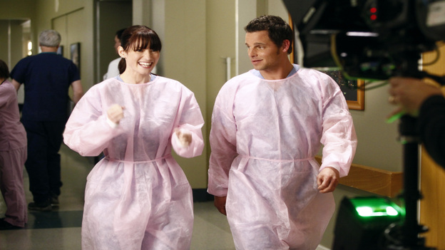 GREY'S ANATOMY - "If Only You Were Lonely" - As Adele's condition continues to deteriorate, Richard considers altering their living situation; an explosion at a local coffee shop results in a busy day in the ER for the doctors; Callie takes Meredith under her wing by helping her study for her boards; Lexie joins Arizona and Alex in peds, as they continue to care for intern Morgan's premature son; and when Jackson snaps at a patient, Mark encourages him to find ways to relieve his stress. Meanwhile, Cristina lets her suspicions get the best of her, on "Grey's Anatomy," THURSDAY, FEBRUARY 23 (9:00-10:02 p.m., ET) on the ABC Television Network. (ABC/VIVIAN ZINK)CHYLER LEIGH, JUSTIN CHAMBERS