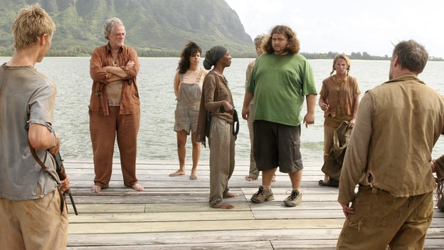 LOST -- "Live Together, Die Alone" - Bea and the Others with Hurley, on the season finale of "Lost," WEDNESDAY, MAY 24 (9:00-11:00 p.m., ET), on the ABC Television Network. (ABC/MARIO PEREZ) M.C. GAINEY, APRIL GRACE, JORGE GARCIA, MICHAEL VENDRELL