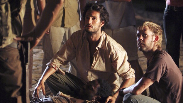 LOST -- "Further Instructions" - The fates of Locke, Eko and Desmond are revealed after the implosion of the hatch, while Hurley returns to the beach camp to tell the tale of what happened when he, Jack, Kate and Sawyer encountered "The Others." Meanwhile, Claire is shocked to find Nikki and Paulo in Jack's tent. Ian Somerhalder guest stars as Boone, on "Lost," WEDNESDAY, OCTOBER 11 (9:00-10:00 p.m., ET), on the ABC Television Network. (ABC/MARIO PEREZ)TERRY O'QUINN, RODRIGO SANTORO, ADEWALE AKKINOUYE-AGBAJE, DOMINIC MONAGHAN