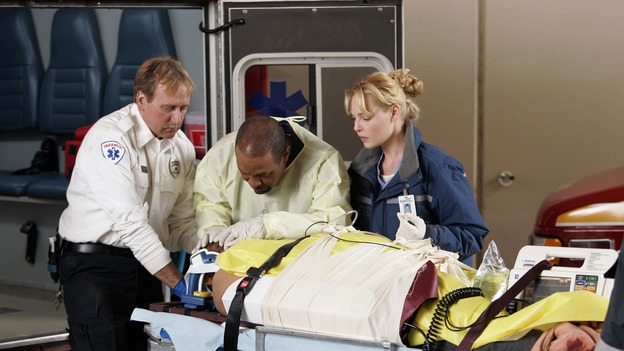 GREY'S ANATOMY - "Drowning on Dry Land" - "Grey's Anatomy's" three-episode story arc continues with a part two that will challenge the interns of Seattle Grace -- and "Grey's" fans as well -- like never before, THURSDAY, FEBRUARY 15 (9:00-10:01 p.m., ET) on the ABC Television Network. Elizabeth Reaser (Independent Spirit Award nominee for "Sweet Land") guest stars as a patient over multiple episodes. (ABC/CRAIG SJODIN)JAMES PICKENS, JR., KATHERINE HEIGL