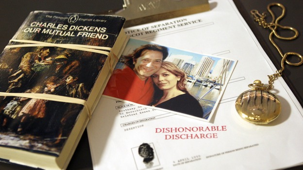 LOST -- "Live Together, Die Alone" - Items pertaining to Desmond, including his photo of Penny, his military discharge papers and a copy of Charles Dickens' "Our Mutual Friend," which is the last book he wants to read before dying and also the name of the houseboat he lives aboard with Penny, on"Lost," WEDNESDAY, MAY 24 (9:00-11:00 p.m., ET), on the ABC Television Network. (ABC/MARIO PEREZ) PROPS