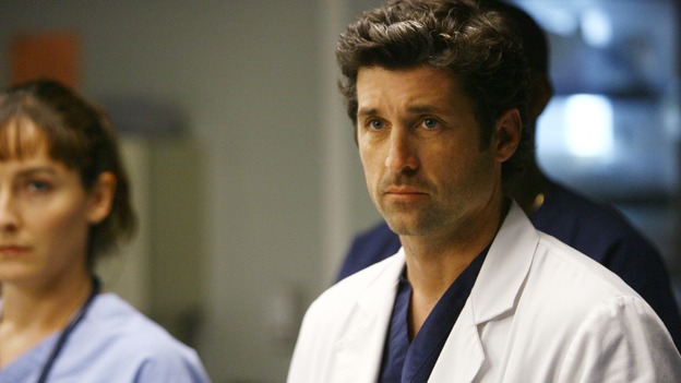 GREY'S ANATOMY - "Dream a Little Dream of Me" - On the two-hour season premiere of "Grey's Anatomy," Meredith and Derek learn that "happily ever after" isn't easy, a military doctor who brings in a trauma patient catches Cristina's eye, and the Chief and his staff reel at the news that Seattle Grace is no longer nationally ranked as a top-tier teaching hospital, on "Grey's Anatomy," THURSDAY, SEPTEMBER 25 (9:00-11:00 p.m., ET) on the ABC Television Network. (ABC/SCOTT GARFIELD)PATRICK DEMPSEY