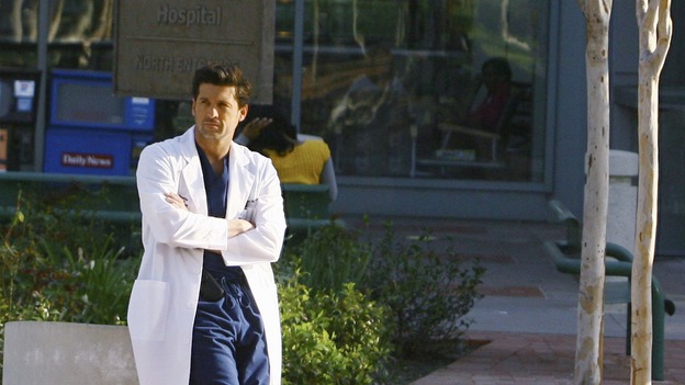 GREY'S ANATOMY - "Not Good at Saying Sorry (One More Chance)" - Dr. Derek Shepherd, on "Grey's Anatomy," THURSDAY, APRIL 30 (9:00-10:02 p.m., ET) on the ABC Television Network. (ABC/SCOTT GARFIELD) PATRICK DEMPSEY
