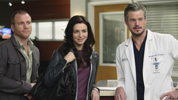 GREY'S ANATOMY - "Superfreak" - When Derek receives an unexpected and unwelcome visit from his estranged sister, Amelia, issues between the siblings -- both past and present -- come to the surface; the Chief tries to help Alex when he notices that he's refusing to use the elevators after his near-fatal shooting; and Meredith and Derek continue their efforts to ease Cristina back into surgery after her post-traumatic stress, on "Grey's Anatomy," THURSDAY, OCTOBER 7 (9:00-10:01 p.m., ET) on the ABC Television Network. (ABC/RICHARD CARTWRIGHT)SEAN CARRIGAN, CATERINA SCORSONE, ERIC DANE