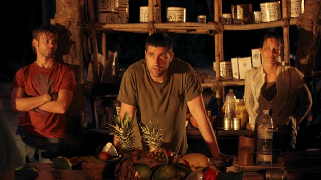 LOST - "One of Us" - Jack's joyous reunion with his fellow survivors is cut short when they realize that accompanying him is one of "The Others," and Claire is stricken by a mysterious, life-threatening illness, on "Lost," WEDNESDAY, APRIL 11 (10:00-11:00 p.m., ET), on the ABC Television Network. (ABC/MARIO PEREZ)DOMINIC MONAGHAN, MATTHEW FOX, EVANGELINE LILLY, YUNJIN KIM