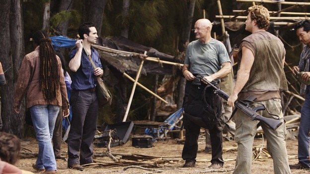 LOST - "Follow the Leader" - Jack and Kate find themselves at odds over the direction to take to save their fellow island survivors, Locke further solidifies his stance as leader of "The Others," and Sawyer and Juliet come under scrutiny from the Dharma Initiative, on "Lost," WEDNESDAY, MAY 6 (9:00-10:02 p.m., ET) on the ABC Television Network.  (ABC/MARIO PEREZ)NESTOR CARBONELL, TERRY O'QUINN