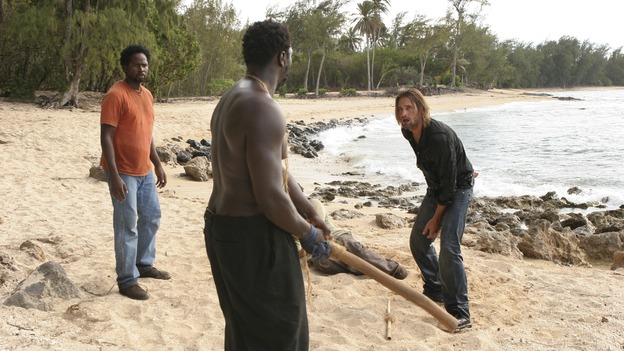 LOST - "Orientation" - Jack, Locke and Kate learn more secrets about the hatch. Meanwhile, after being beaten and taken captive, Sawyer, Michael and Jin wonder if their captors are fellow survivors or the dreaded "Others." Katey Sagal guest stars, on "Lost," WEDNESDAY, OCTOBER 5 (9:00-10:00 p.m., ET), on the ABC Television Network. (ABC/MARIO PEREZ)HAROLD PERRINEAU, ADEWALE AKINNUOYE-AGBAJE, DANIEL DAE KIM, JOSH HOLLOWAY