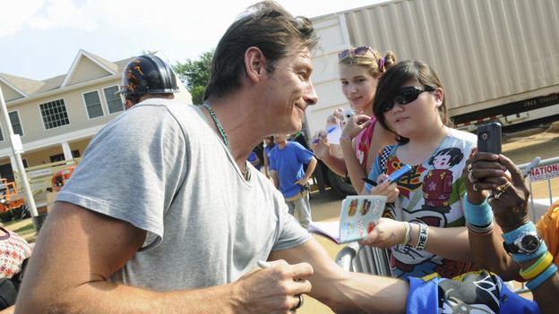 EXTREME MAKEOVER: HOME EDITION - "Boys Hope," Parts 1 & 2 - Ty Pennington and his design team, including new designers Xzibit and Jillian Harris, traveled to Baltimore, Maryland, to surprise the students of Boys Hope/Girls Hope in a unique way and reveal to them that their lives were about to change. For the first time in the history of the show, the recipients were surprised on live television when the "EM: HE" team greeted the students with the good news. Another first in the show's 170-plus episode history came unannounced, courtesy of Mother Nature, when an epic rainstorm threatened to knock the 11,000 square foot build off its strict seven-day schedule. Adding to the excitement, drama and fun of the build was the participation of the kids from the Emmy Award-winning comedy "Modern Family" (Ariel Winter, Nolan Gould, Rico Rodriquez), actress Raven-Symon, basketball superstar Shaquille O'Neal and music sensation Katy Perry. The two-part episode airs SUNDAY, SEPTEMBER 26 (7:00-8:00 & 8:00-9:00 p.m., ET) on the ABC Television Network. (ABC/FRED WATKINS)TY PENNINGTON
