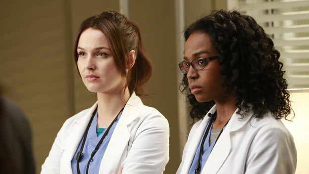 GREY'S ANATOMY - "The Face of Change" - Competition heats up as several of the doctors fight to become the new face of Seattle Grace; April brings in an emergency case, and Jackson and Alex work with a transgender teen couple. Meanwhile, the hospital implements new policies which test the patience of the staff, on "Grey's Anatomy," THURSDAY, FEBURARY 7 (9:00-10:02 p.m., ET) on the ABC Television Network. (ABC/RON TOM)CAMILLA LUDDINGTON, JERRIKA HINTON