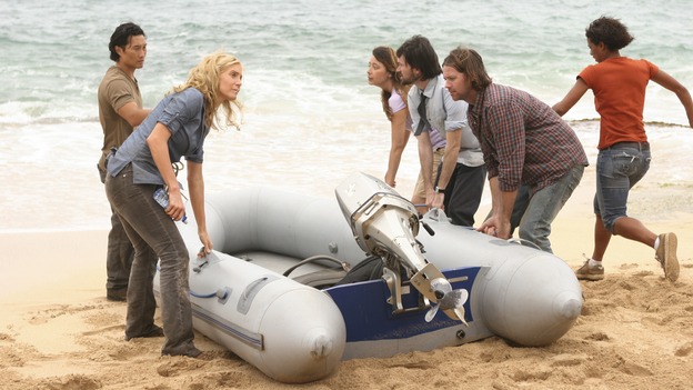 LOST - "There's No Place Like Home," Part 1 - The face-off between the survivors and the freighter people begins, on "Lost," THURSDAY, MAY 15 (10:02-11:00 p.m., ET) on the ABC Television Network.  (ABC/MARIO PEREZ)DANIEL DAE KIM, ELIZABETH MITCHELL, JEREMY DAVIES