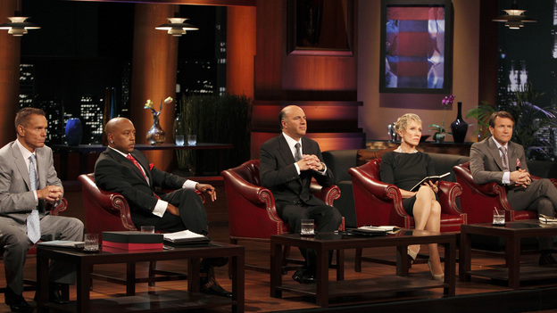 SHARK TANK - "Episode 207" -- A fiery entrepreneur from Washington, DC comes to the Shark Tank with her line of luxury maternity gowns; a Southern belle from South Carolina believes her homemade cakes will be the best the Sharks have ever tasted; and a couple from Minnesota believe their business idea of a cooler fitting inside a golf bag is a sure-fire way to save money on the golf course. Also, the Sharks fight over a product invented by a stay-at-home dad inspired by his long days cleaning up after his kids, and there will be a follow-up on the duo behind Grease Monkey Wipes -- whose impassioned plea in Season 1 landed them a deal with Robert and Barbara -- on "Shark Tank," FRIDAY, APRIL 29 (8:00-9:00 p.m., ET). (ABC/CRAIG SJODIN)KEVIN HARRINGTON, DAYMOND JOHN, KEVIN O'LEARY, BARBARA CORCORAN, ROBERT HERJAVEC