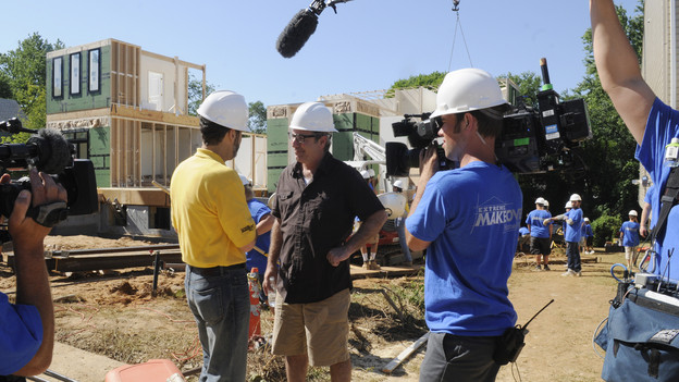 EXTREME MAKEOVER: HOME EDITION - "Boys Hope," Parts 1 & 2 - Ty Pennington and his design team, including new designers Xzibit and Jillian Harris, traveled to Baltimore, Maryland, to surprise the students of Boys Hope/Girls Hope in a unique way and reveal to them that their lives were about to change. For the first time in the history of the show, the recipients were surprised on live television when the "EM: HE" team greeted the students with the good news. Another first in the show's 170-plus episode history came unannounced, courtesy of Mother Nature, when an epic rainstorm threatened to knock the 11,000 square foot build off its strict seven-day schedule. Adding to the excitement, drama and fun of the build was the participation of the kids from the Emmy Award-winning comedy "Modern Family" (Ariel Winter, Nolan Gould, Rico Rodriquez), actress Raven-Symon, basketball superstar Shaquille O'Neal and music sensation Katy Perry. The two-part episode airs SUNDAY, SEPTEMBER 26 (7:00-8:00 & 8:00-9:00 p.m., ET) on the ABC Television Network. (ABC/FRED WATKINS)PAUL DIMEO