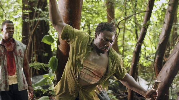 LOST - "The Cost of Living" - A delirious Eko wrestles with demons from his past, while Locke and some of the other castaways head back to The Pearl -- one of the Dharma Initiative's island stations -- hoping to find a computer that they can use to locate Jack, Kate and Sawyer. Meanwhile, Jack doesn't know whom to trust when two of "The Others" seem at odds with one another, on "Lost," WEDNESDAY, NOVEMBER 1 (9:00-10:01 p.m., ET), on the ABC Television Network. (ABC/MARIO PEREZ)ADEWALE AKINNUOYE-AGBAJE 