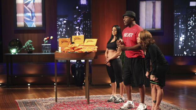 SHARK TANK - "Episode 206" -- For the first time, there will be children seeking a business investment from the Sharks for an idea they came up with while on a family road trip. Also in this episode, a stay-at-home mom who taught herself carpentry and started a furniture business has the Sharks fighting for a piece of it; an entrepreneur brings an innovative secret formula to the Tank; and a personal trainer believes he has the next hot trend in fitness equipment.  In addition, there'll be a follow-up with Grill Charms' owner, Leslie Haywood, to see what making a deal with Robert Herjavec has done for her barbeque accessory, on "Shark Tank," FRIDAY, APRIL 1 (8:00-9:00 p.m., ET) on the ABC Television Network. (ABC/ADAM TAYLOR)STACY ERWIN (FITNESS STRIDE)