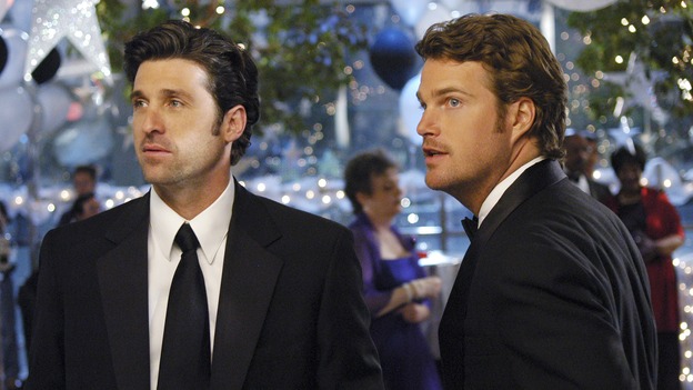 GREY'S ANATOMY - In the first hour of part two of the season finale of ABC's "Grey's Anatomy" -- "Deterioration of the Fight or Flight Response" -- Izzie and George attend to Denny as the pressure increases to find him a new heart, Cristina suddenly finds herself in charge of an ER, and Derek grapples with the realization that the life of a friend is in his hands. In the second hour, "Losing My Religion," Richard goes into interrogation mode about a patient's condition, Callie confronts George about his feelings for her, and Meredith and Derek meet about Doc. Part two of the season finale of "Grey's Anatomy" airs MONDAY, MAY 15 (9:00-11:00 p.m., ET) on the ABC Television Network. (ABC/GALE ADLER)PATRICK DEMPSEY, CHRIS O'DONNELL