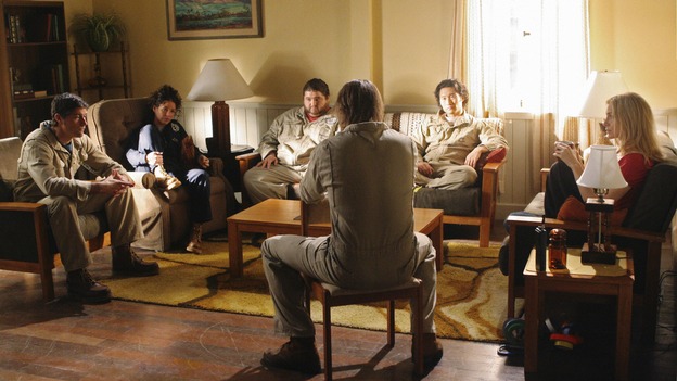 LOST - "The Variable" - On the 100th episode milestone for the series, the time of reckoning has begun when Daniel Faraday comes clean regarding what he knows about the island, on "Lost," WEDNESDAY, APRIL 29 (9:00-10:02 p.m., ET) on the ABC Television Network.  (ABC/MARIO PEREZ)MATTHEW FOX, EVANGELINE LILLY, JORGE GARCIA, JOSH HOLLOWAY, DANIEL DAE KIM, ELIZABETH MITCHELL