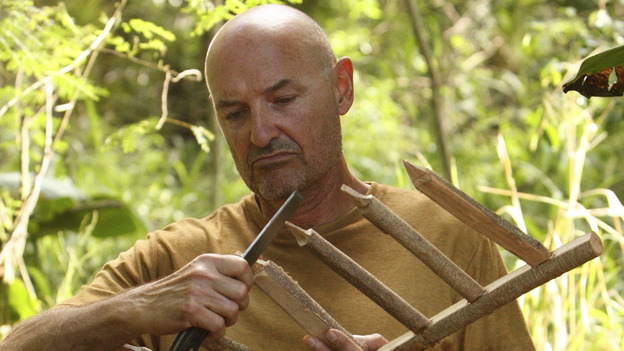 102301_1218 -- LOST - "Numbers" - When Hurley becomes obsessed with the French woman and heads into the jungle to find her, Jack, Sayid and Charlie have no choice but to follow. Meanwhile, Locke asks Claire to help build a mysterious item, on "Lost," WEDNESDAY, MARCH 2 (8:00-9:03 p.m., ET), on the ABC Television Network. (ABC/MARIO PEREZ)TERRY O'QUINN