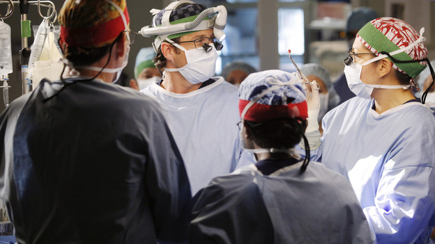 GREY'S ANATOMY - "This Magic Moment" - The doctors split into teams for a risky surgery involving conjoined twins; Bailey recruits Meredith to be a buffer between her and Ben when he puts pressure on moving their relationship to a more serious level; Richard teaches Alex a tough lesson in the OR; meanwhile Teddy questions Cristina about what exactly happened to Henry during his surgery, on Grey's Anatomy, THURSDAY, JANUARY 12 (9:00-10:02 p.m., ET) on the ABC Television Network. (ABC/KELSEY MCNEAL)PATRICK DEMPSEY, SARA RAMIREZ