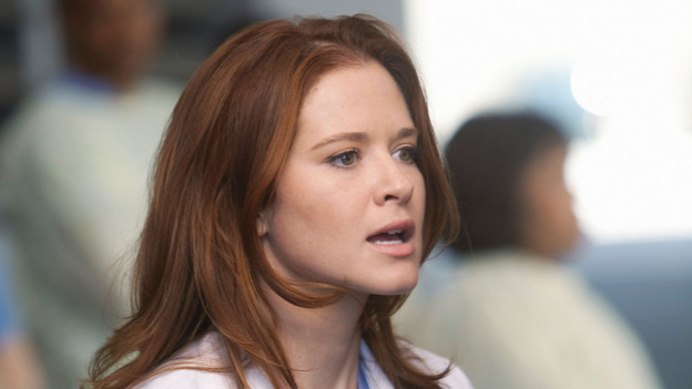 GREY'S ANATOMY - "Free Falling" - In the first hour, "Free Falling" (9:00-10:00 p.m.), the fifth-year residents return for the first day of a year that will make or break their careers: Meredith faces the consequences of tampering with Derek's clinical trial and is terminated at the hospital; April tries to step up to the plate as Chief Resident in the wake of a giant sinkhole in the middle of Seattle; and Cristina and Owen are still at odds over their drastically different feelings for their unborn child. "Grey's Anatomy" returns for its eighth season with a two-hour event THURSDAY, SEPTEMBER 22 (9:00-11:00 p.m., ET) on the ABC Television Network. (ABC/RANDY HOLMES)SARAH DREW