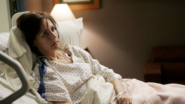 GREY'S ANATOMY - "Name of the Game" - George begins to overstay his welcome at Burke's apartment; Meredith learns a secret about her father; Bailey worries her colleagues will not treat her the same now that she's a mother; and Alex gets a lesson in bedside manners, on "Grey's Anatomy," SUNDAY, APRIL 2 (10:00-11:00 p.m., ET) on the ABC Television Network. (ABC/PETER "HOPPER" STONE)LAURIE METCALF