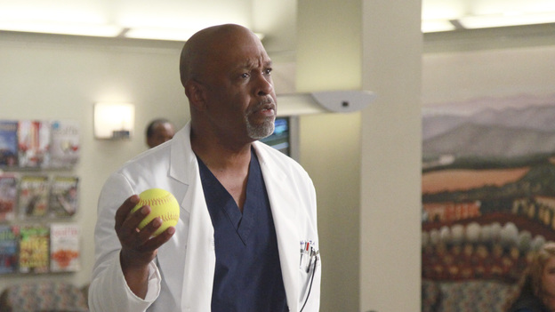 GREY'S ANATOMY - "Put Me In, Coach" - Owen stresses teamwork and moves his leadership role over to the baseball field when he signs the doctors up for a baseball league, pitting them against their biggest competition, Seattle Presbyterian; Lexie tries to hide her jealous rage when she sees Mark with a new woman, but her emotions get the better of her; Alex fights to keep Zola at Seattle Grace after it is suggested that she be moved to another hospital due to a conflict of interest with Meredith and Derek; and Richard scolds Meredith and Bailey for their feud, on Grey's Anatomy, THURSDAY, OCTOBER 27 (9:00-10:02 p.m., ET) on the ABC Television Network. (ABC/RICHARD CARTWRIGHT)JAMES PICKENS JR.