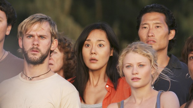 LOST -- "Three Minutes" - A determined Michael convinces Jack and several castaways to help him rescue Walt from "The Others." Meanwhile, Charlie struggles with Eko's decision to discontinue building the church, on "Lost," WEDNESDAY, MAY 17 (9:00-10:01 p.m., ET), on the ABC Television Network. (ABC/MARIO PEREZ)DOMINIC MONAGHAN, YUNJIN KIM, EMILIE DE RAVIN, DANIEL DAE KIM