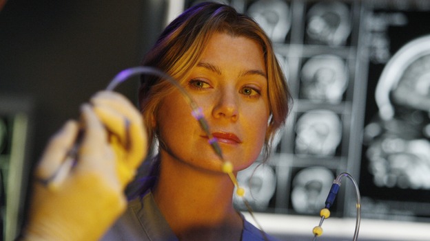 GREY'S ANATOMY - "The Becoming" - The nurses' objections to McSteamy's trysts lead to the instating of a new "date and tell" policy. Meanwhile news of Burke's latest career achievements force Cristina to face her feelings for her ex, Meredith and Derek admit a veteran soldier into their clinical trial, and Callie turns to Sloan in her time of need, on "Grey's Anatomy," THURSDAY, MAY 8 (9:00-10:02 p.m., ET) on the ABC Television Network. (ABC/VIVIAN ZINK)ELLEN POMPEO