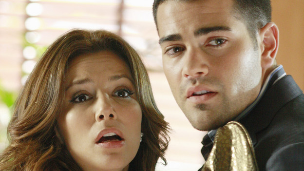 DESPERATE HOUSEWIVES - "The God-Why-Don't-You-Love-Me Blues" - Losing Mike takes its toll on Katherine, on "Desperate Housewives," SUNDAY, OCTOBER 18 (9:00-10:01 p.m., ET) on the ABC Television Network. As Katherine unravels, Bree comes to her aid; Gaby grows weary of John's intentions towards Ana; with twins on the way, Lynette calls upon her family to step up around the house; Susan learns Julie has been harboring some secrets; and Angie throws a party for son, Danny. (ABC/RON TOM)EVA LONGORIA PARKER, JESSE METCALFE